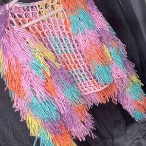 Pastel fringe jacket